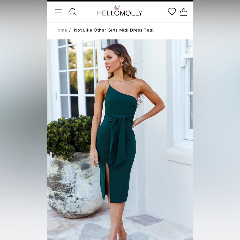 Hello Molly Not Like Other Girls Midi Dress in Teal.